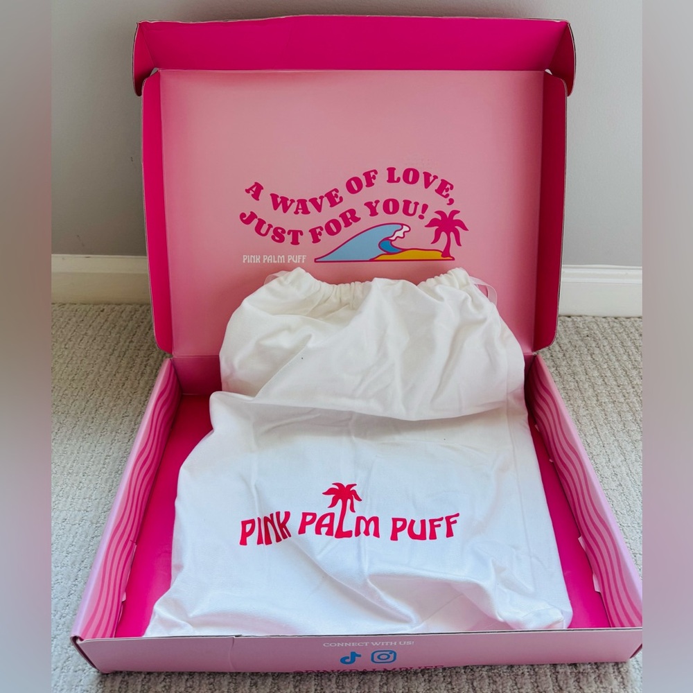 Pink Palm Puff Box - Picture 3 of 4